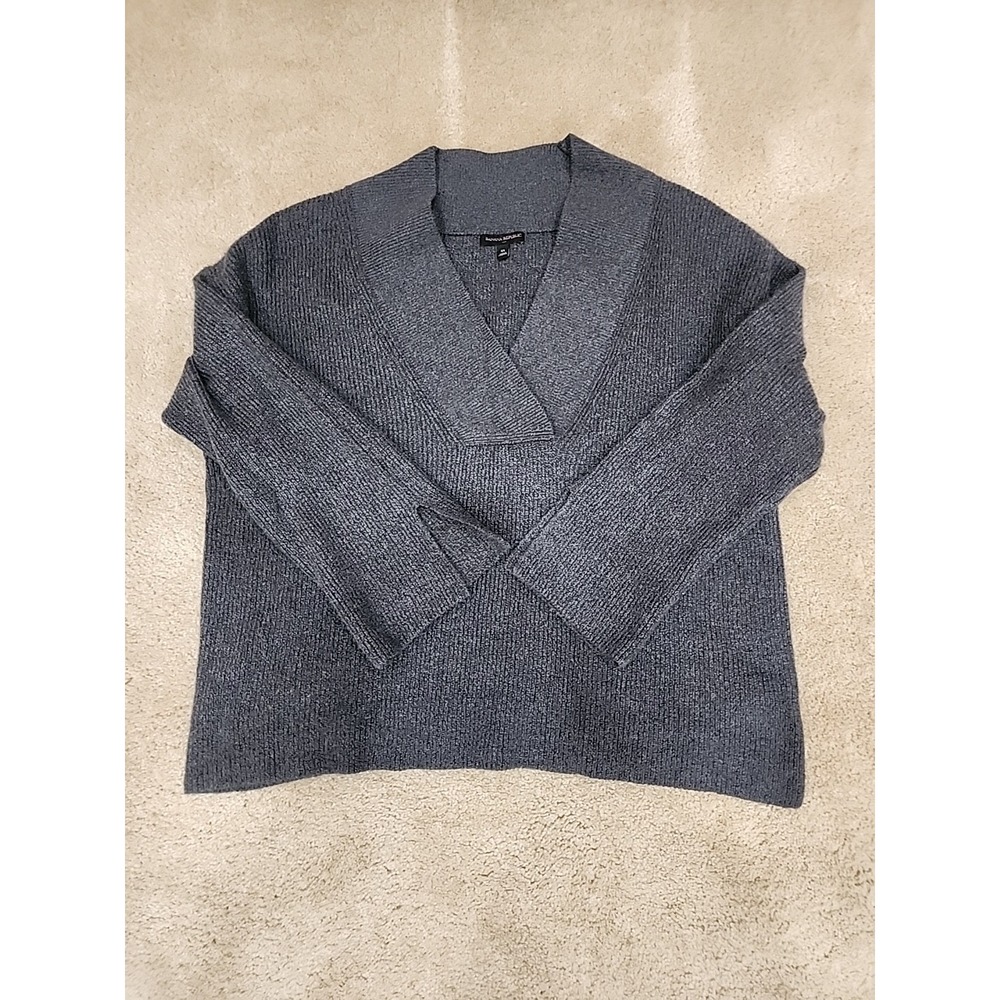 Banana Republic Sweater Womens XL Gray Knit Fisherman Shawl Collar Pullover Cozy